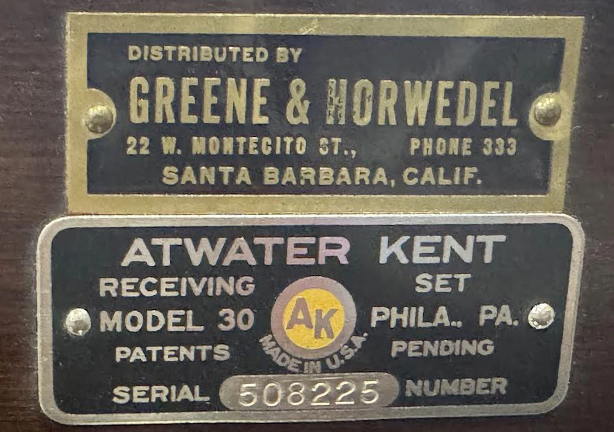 Atwater Kent Model 30 - 6 Tube Receiver | Surplus Sales of Nebraska