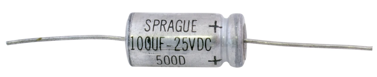 100 æF 25v DC Electrolytic Capacitor 000100R00BAS