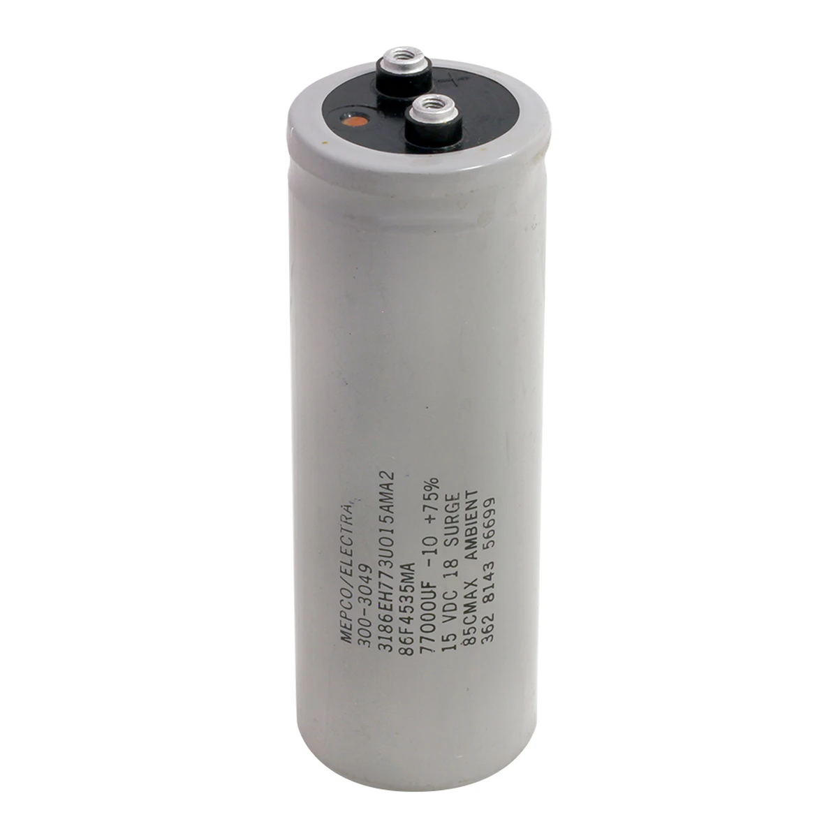 Electrolytic 77,000 µF 15vDC 18vDC max surge Capacitor