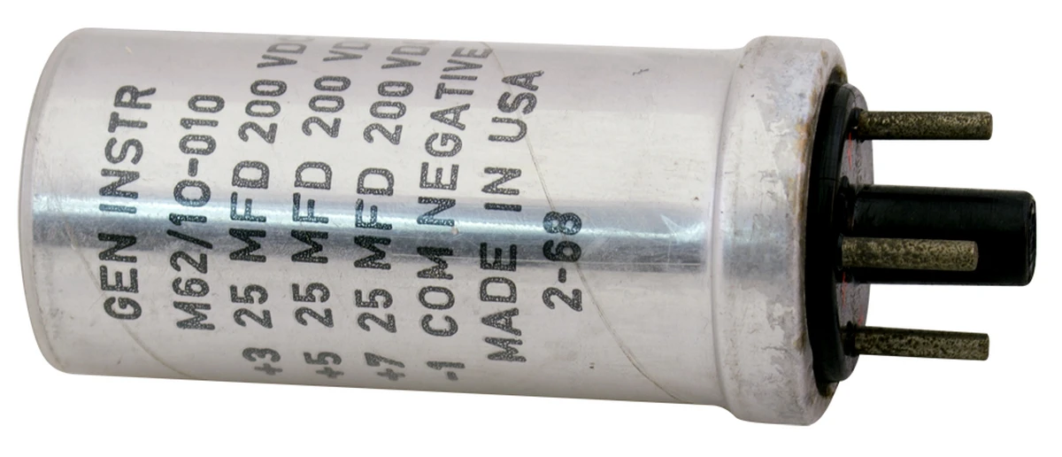 25 µF x3 200vDC Triple Section Electrolytic Capacitor