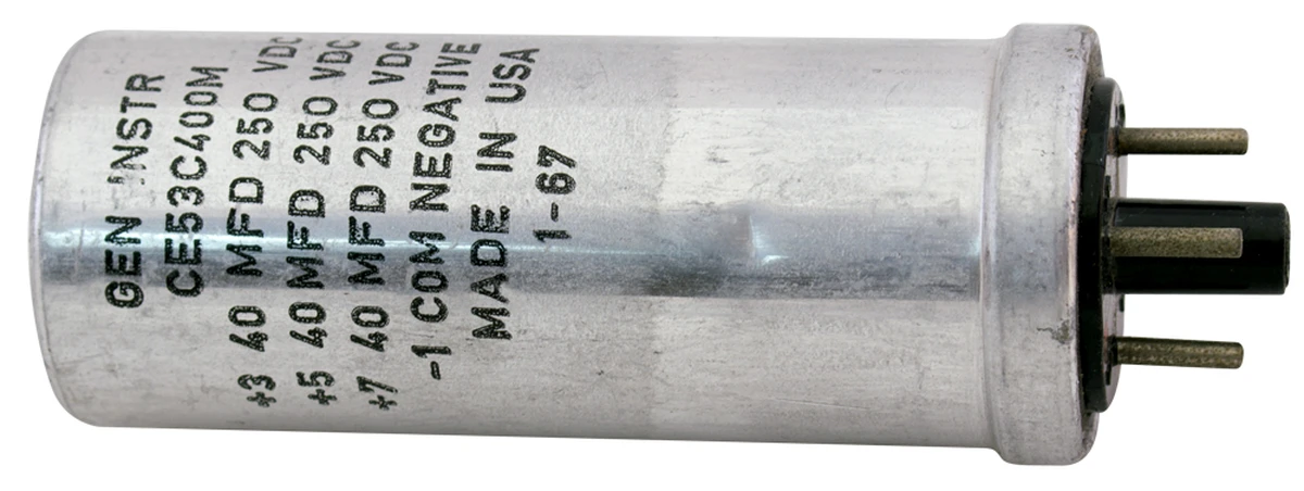 40 µF x3 250v Triple Section Electrolytic Capacitor