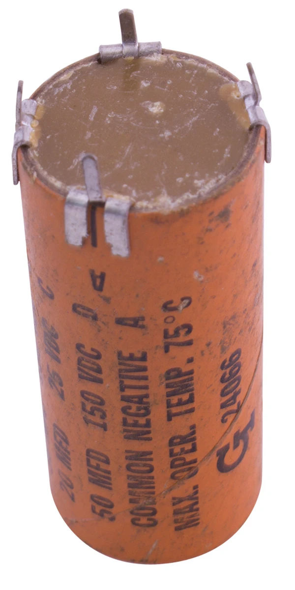 30 mF 20 mF 50 mF 150vDC 25vDC 150vDC Triple Section Electrolytic Capacitor