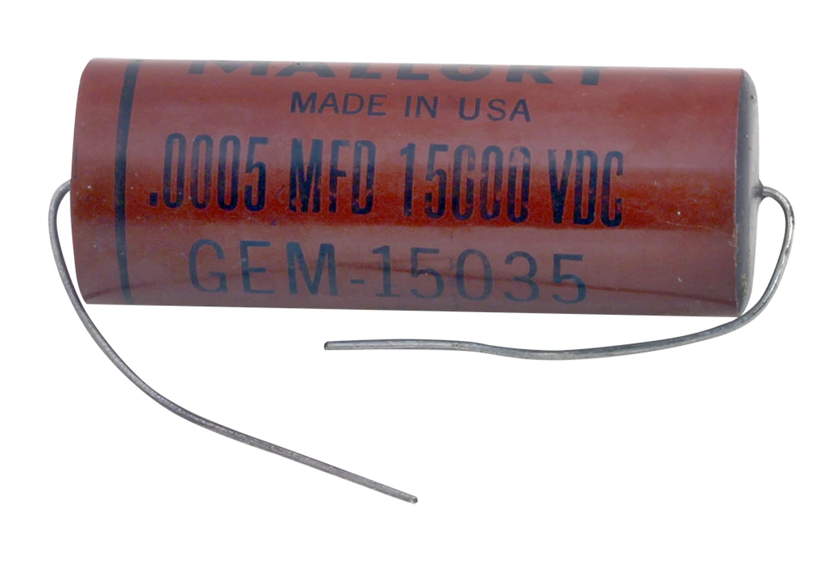 500 pF 15 kvdc Non−Polarized Plastic Capacitor