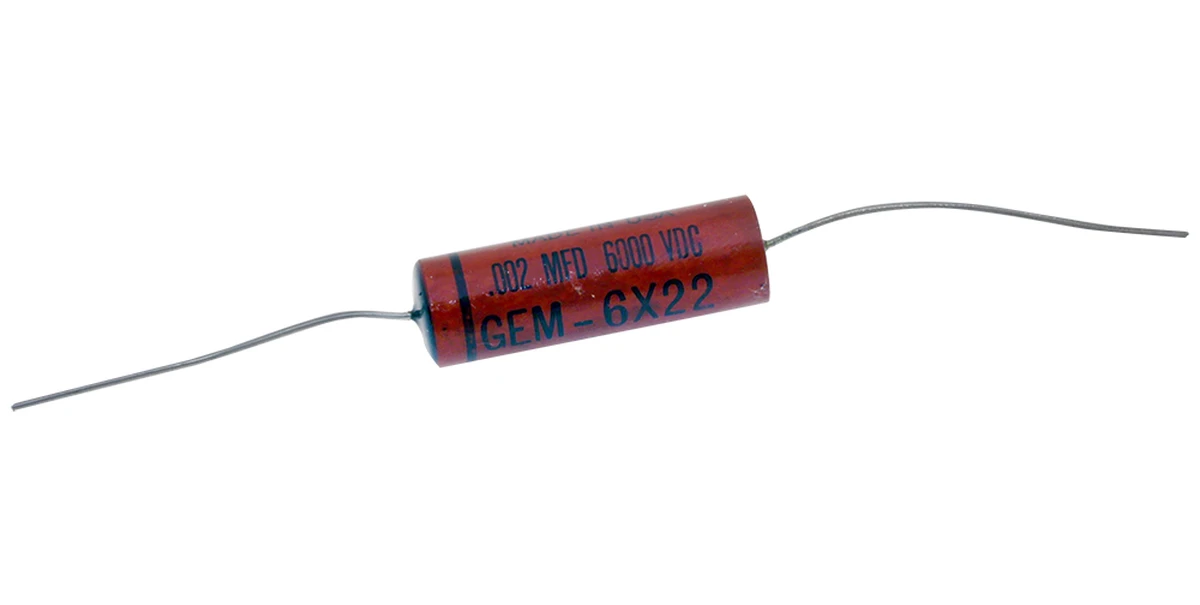 0.002 µF 6kvdc Non−Polarized Plastic Capacitor