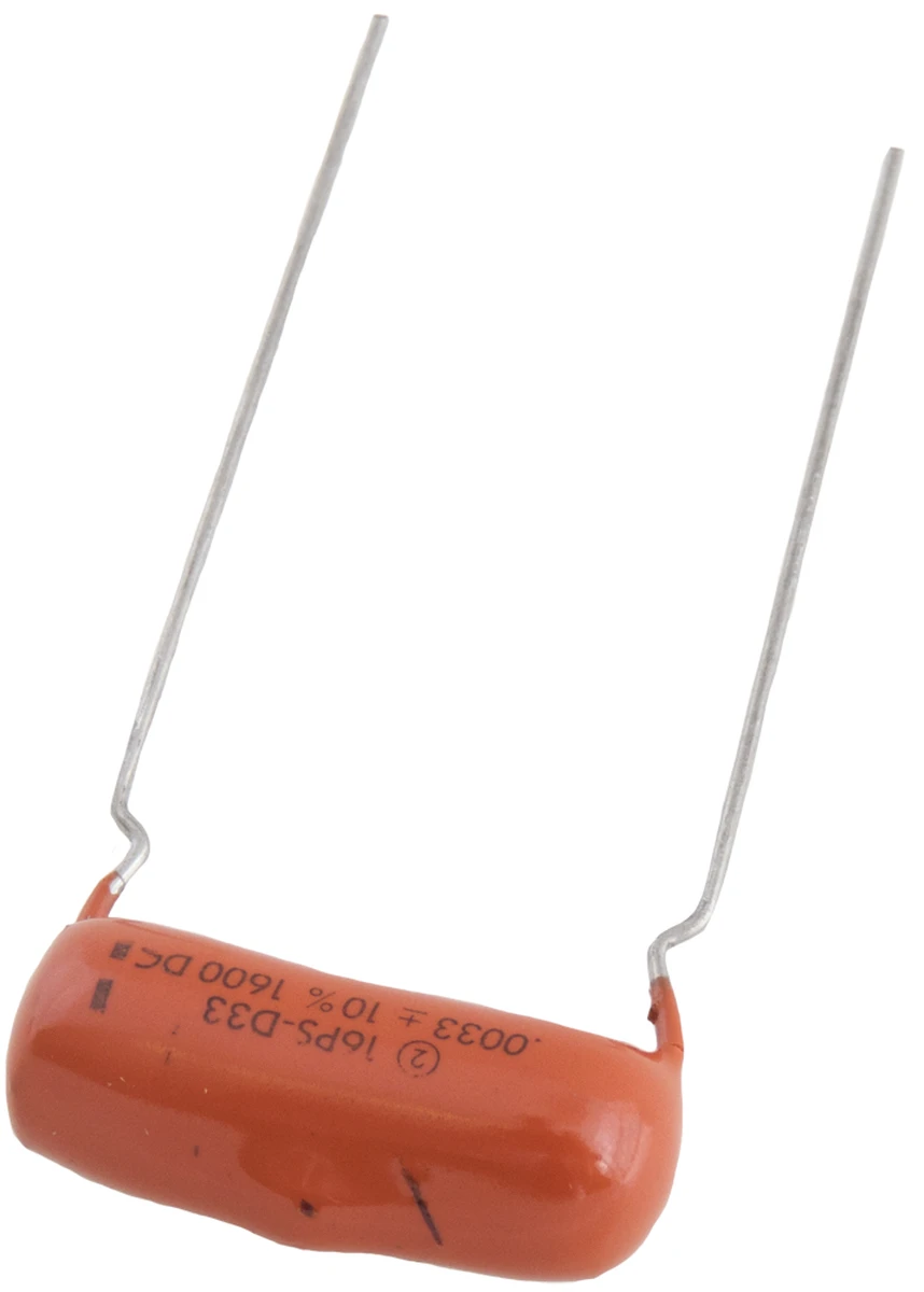 radial nonpolarized "orange drop" capacitor