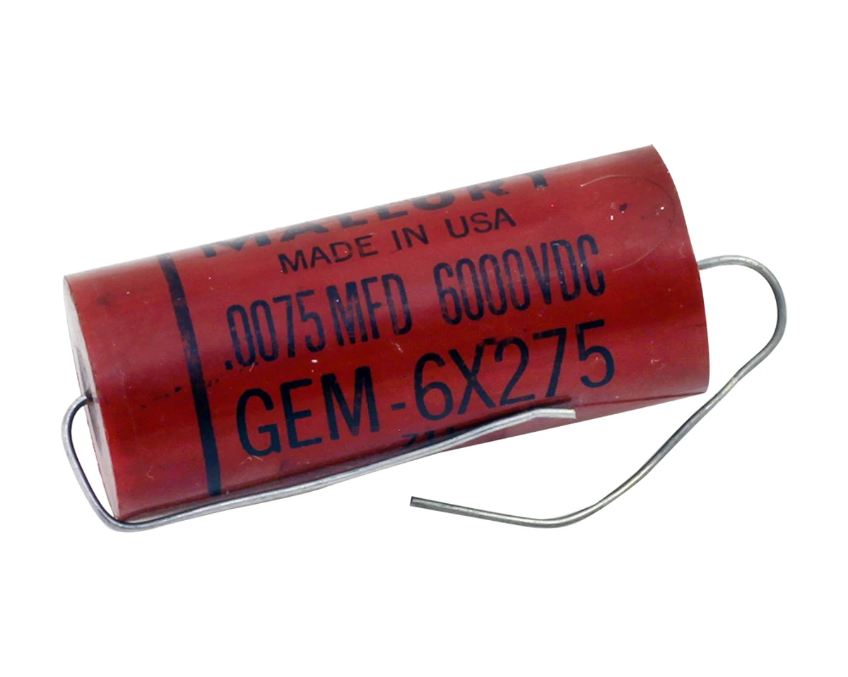 0.0075 µF 6kvdc Non−Polarized Plastic Capacitor