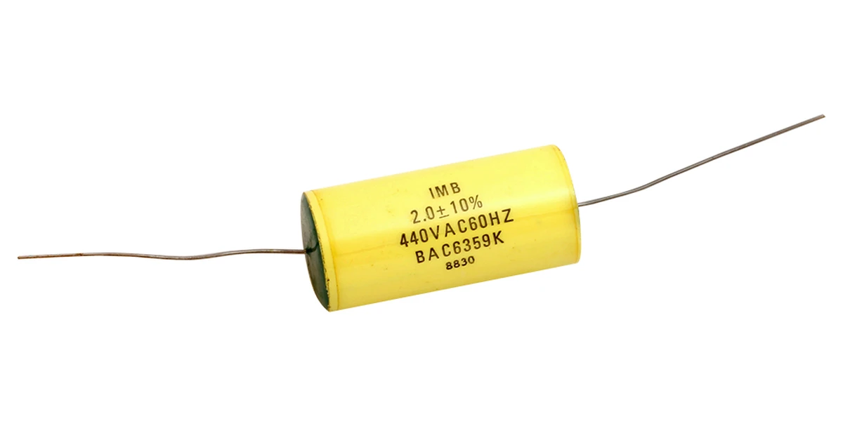 2 µF 440vac ±10%, 60 Hz Non−Polarized Plastic Capacitor