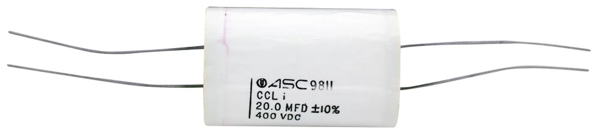 20 µF 400vDC Non−Polarized Plastic Capacitor