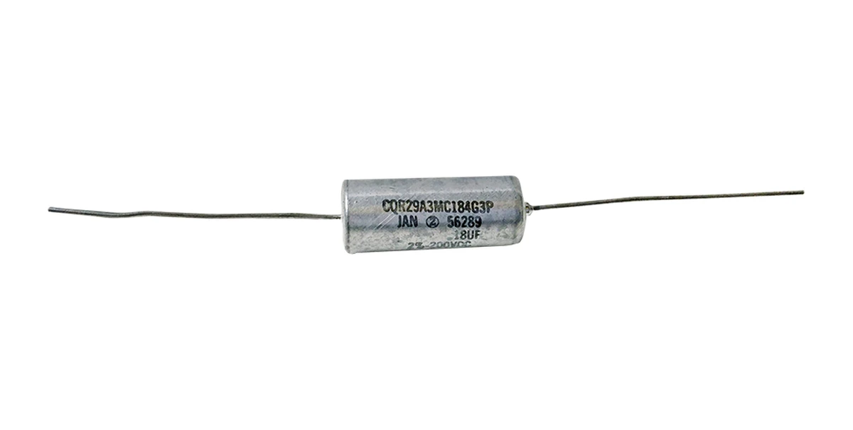 0.18 µF 200v DC 2% Non−Polarized Metal Case Sealed Capacitor