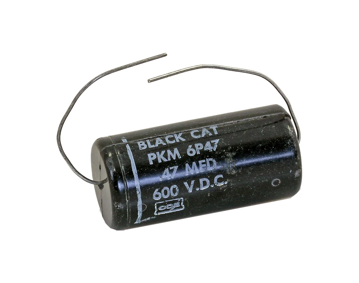 black cat axial paper dielectric capacitor