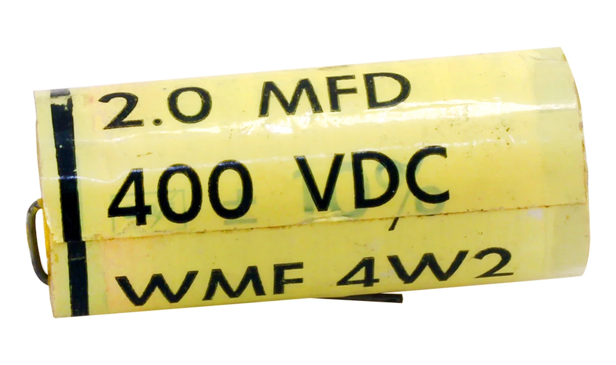 2 µF 400vdc Non−Polarized Plastic Capacitor