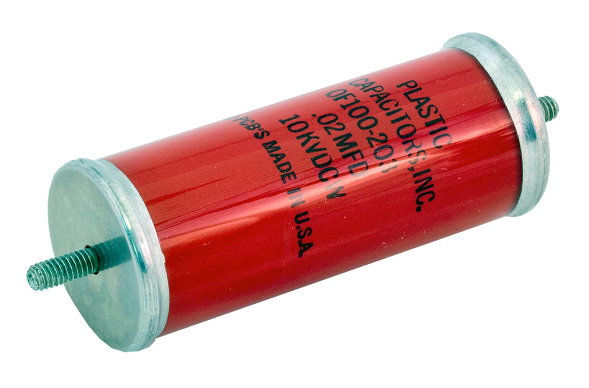 0.02 µF 10 Kv Tubular Glass High Voltage Capacitor