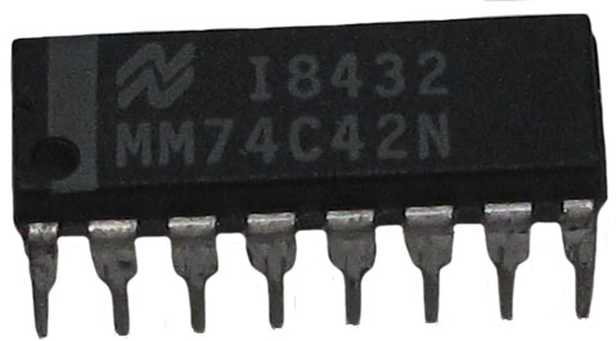 National BCD to Decimal decoder, 16 pin DIP, DC:8432 − National BCD to Decimal decoder, 16 pin DIP 