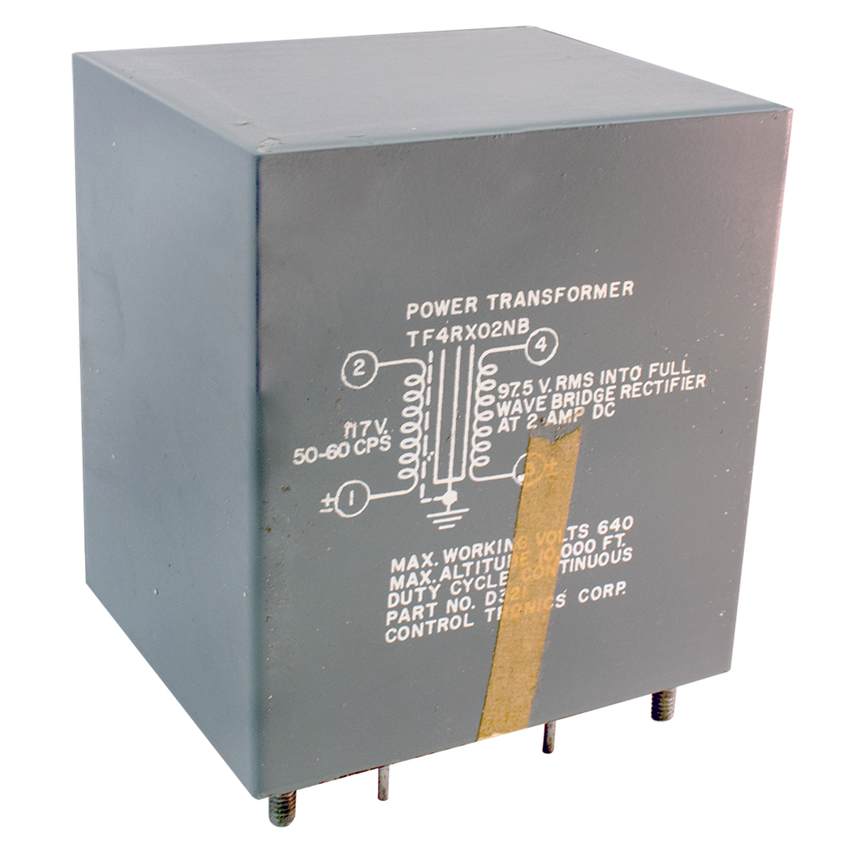 Transformateur De Puissance Allied Electronics 6K325HF - Primaire 117V 50/60Hz, 75,6VA - Occasion Fonctionnel